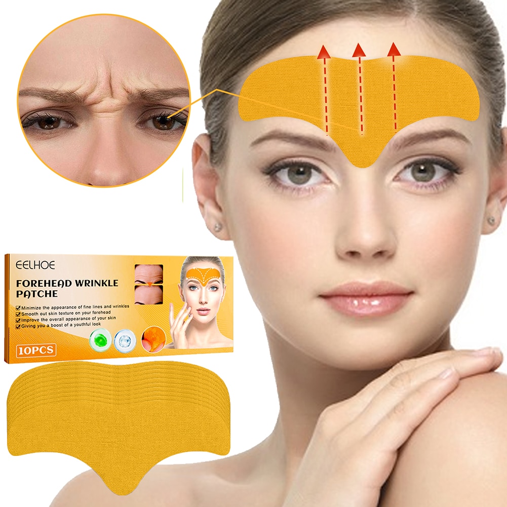 8Pcs/Box Forehead Line Removal Gel Patch Anti Wrinkle Forehead Firming Mask Frown Lines Treatment Stickers Anti-Aging Lifting