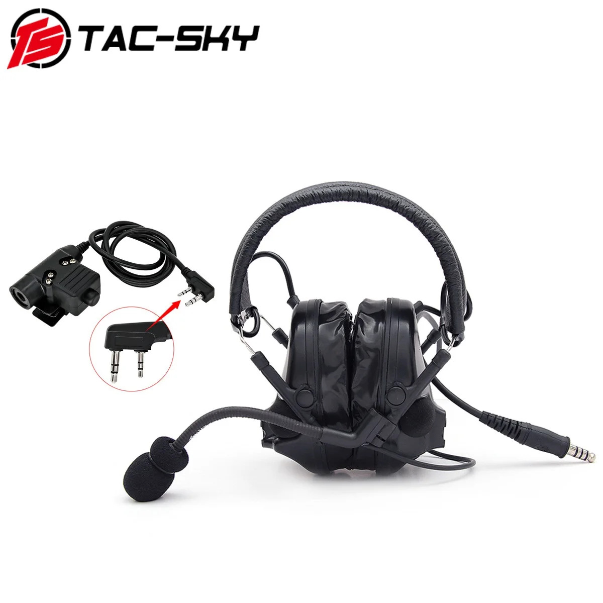 TS TAC-SKY COMTA III Silicone Earmuffs Hunting Noise Cancelling Pickup Shooting Tactical COMTA Headphones+U94 PTT KEN PTT