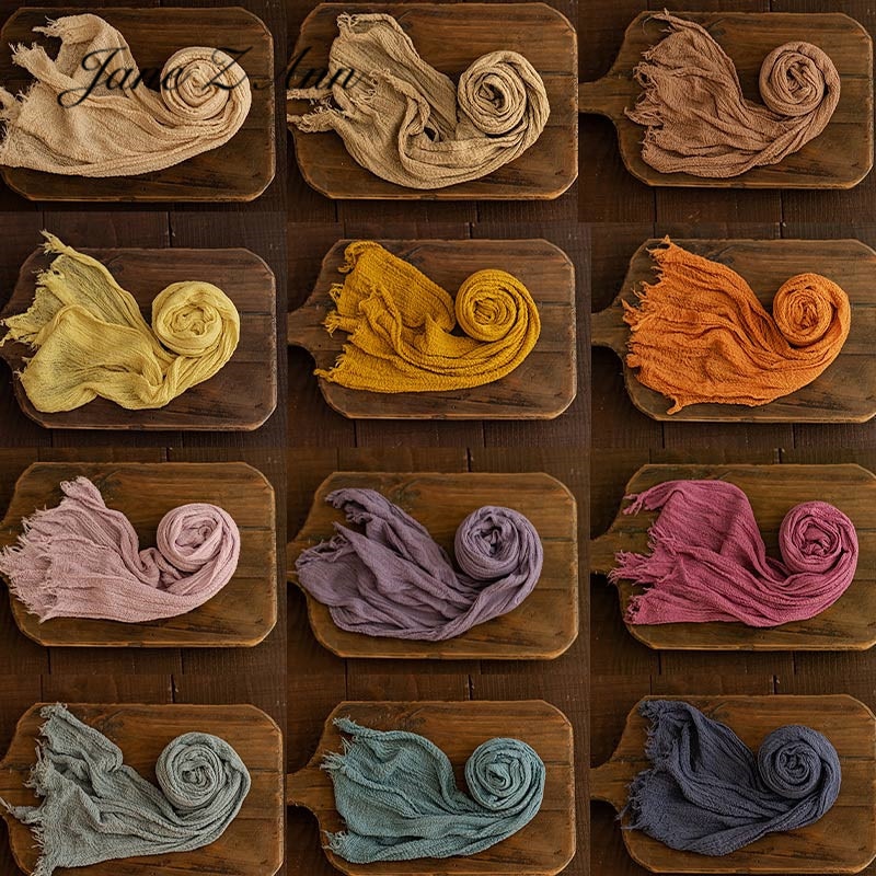 32-color Newborn Photography Props Soft High Stretchable Wrap Cotton Swaddling Photography Basket Backdrop Babies Accessories