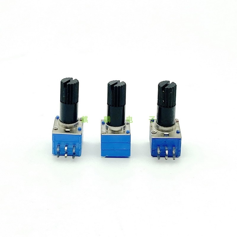2 Piece 09 Type C10K A20K B20K A50K C50K C100K Stereo Channel Horizontal Volume Potentiometer Flower Shaft Length 15mm 6-Pin