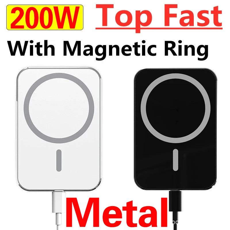 200W Magnetic Wireless Charger Car Phone Holder for Macsafe iPhone 13 12 14 Max Mini Qi Fast Charging Station Car Charger Mount