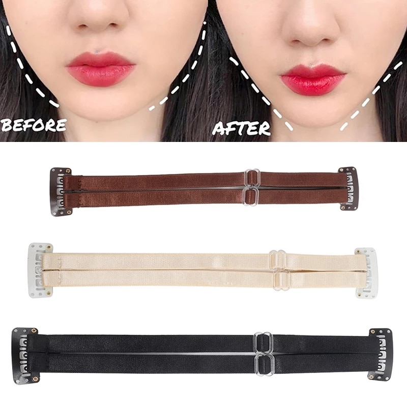Instant Face Lifting Stretching Straps Adjustable Face Stretch Band Double Layer Magic Elastic Band Reusable Lift Tape With Clip