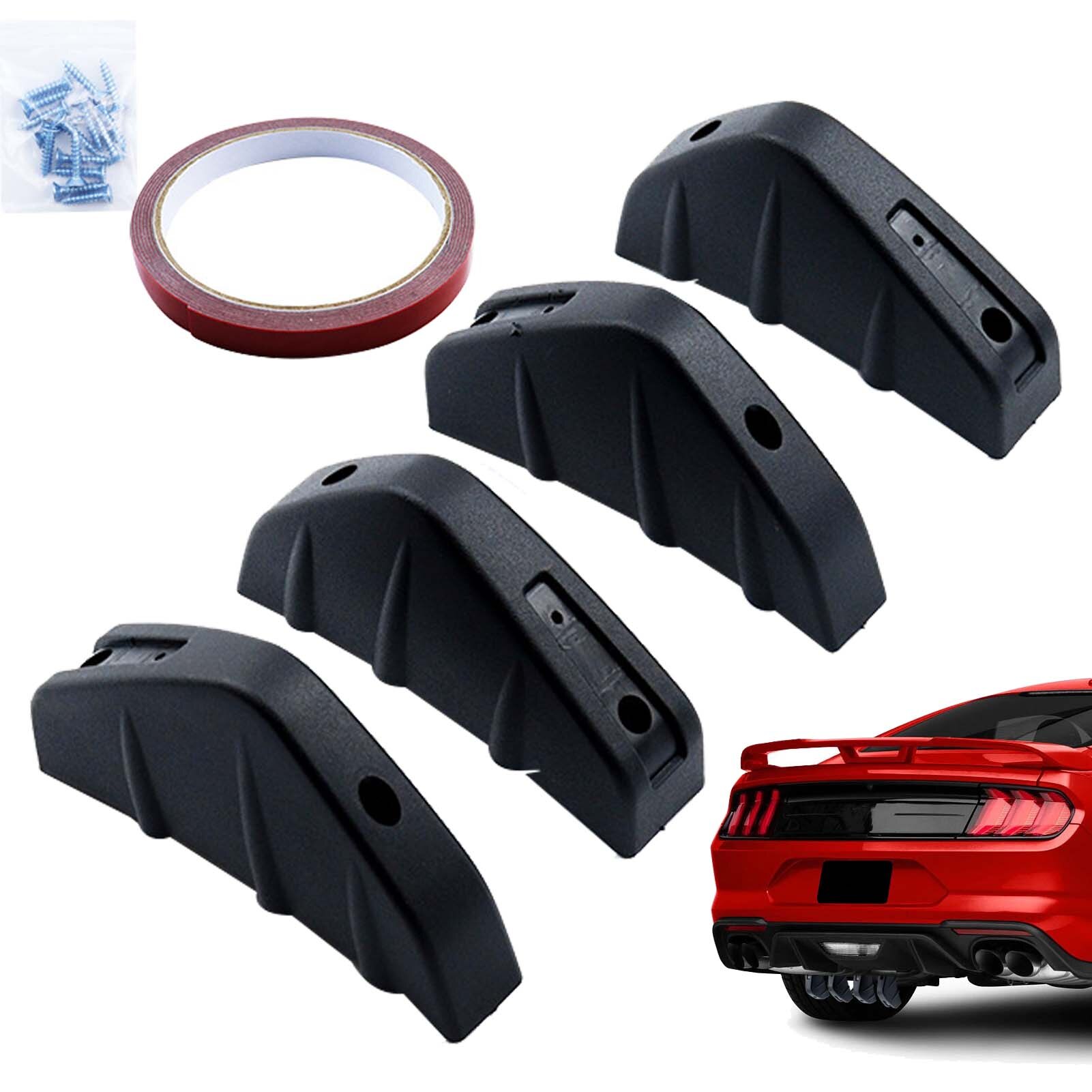 4pcs Universal Car Rear Bumper Diffuser Car Back Bumper Spoiler Splitter Carbon Fiber Three-Dimensional Design Car Accessories