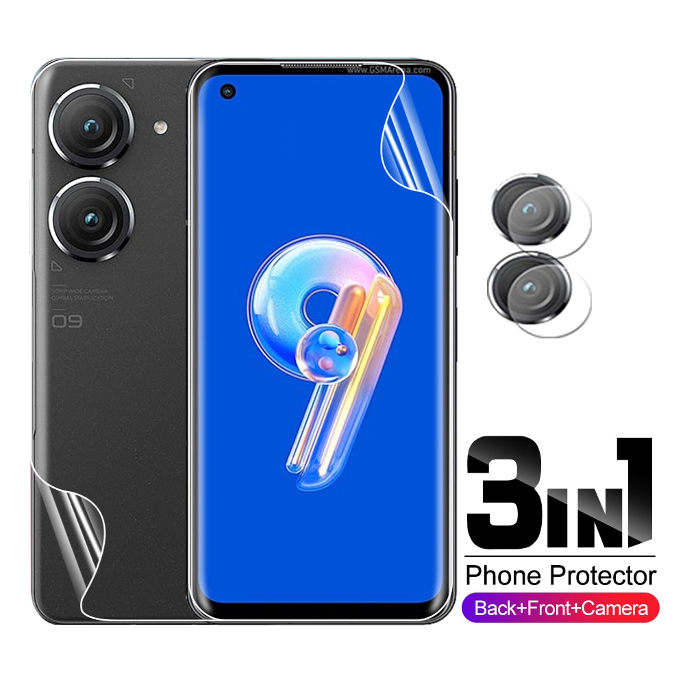 3in1 Camera Lens Protector For Asus Zenfone 9 Zen fone 9 Zenfone9 5.9 inches Hydrogel Film Screen Protector AI2202-1A006EU
