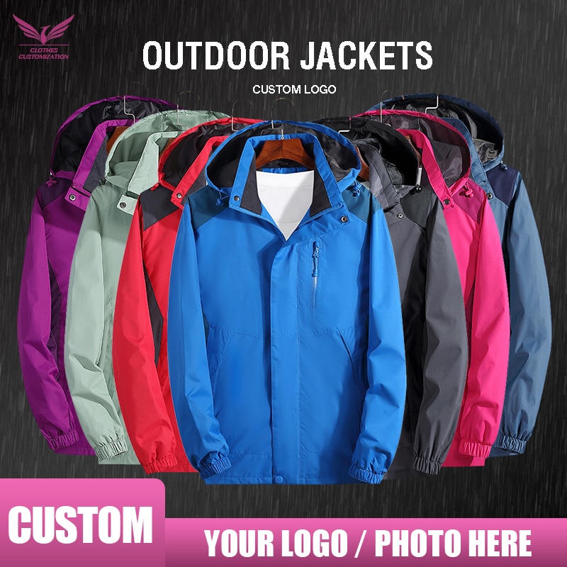 Custom logo jacket Windbreaker DIY Photo personality customization women Sport Hoodie wholesale Men Outdoor Waterproof coat