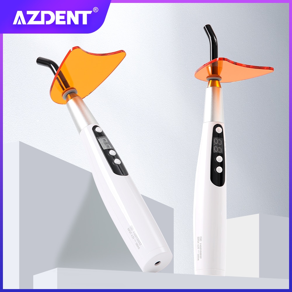 AZDENT Dental Curing Light Wireless Led Dental Light Curing Lamp Cordless Blue Light 3S Curing 1400mw/cm2 2200mAh Dental Tools