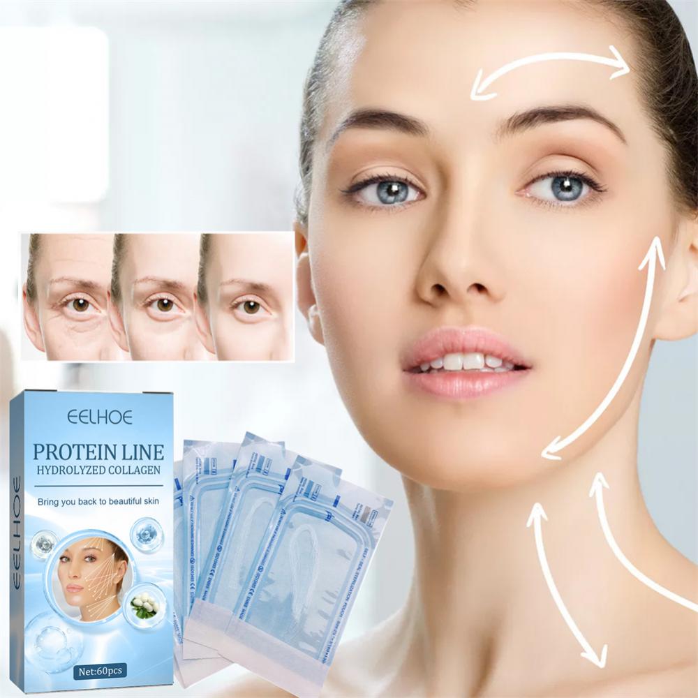 60/120pcs Protein Thread No Needle Line Absorbable Collagen For Facial Lift Anti Aging Hyaluronic Tightening Skin Care Tools