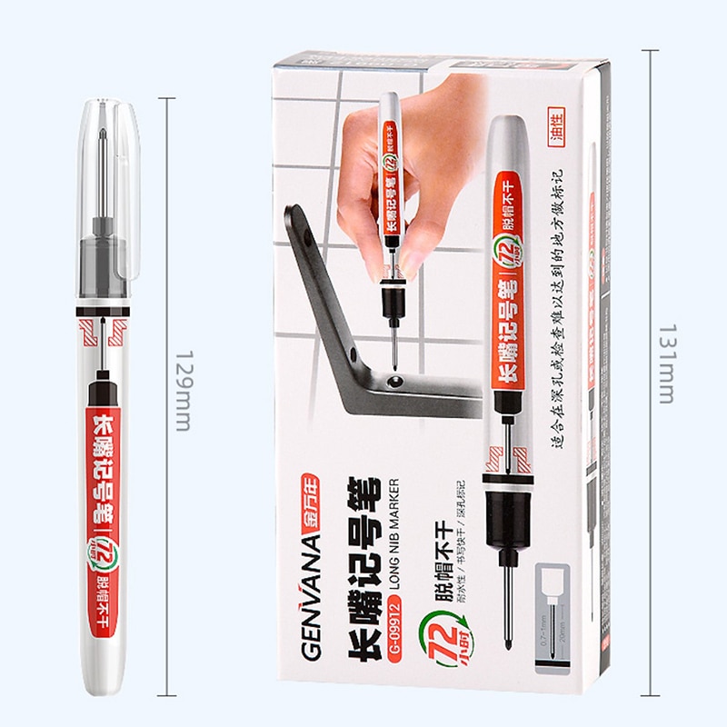 20mm Long Head Marker Pens Bathroom Woodworking Decoration Multi-purpose Waterproof Marker Pen Red/Black/Blue Ink