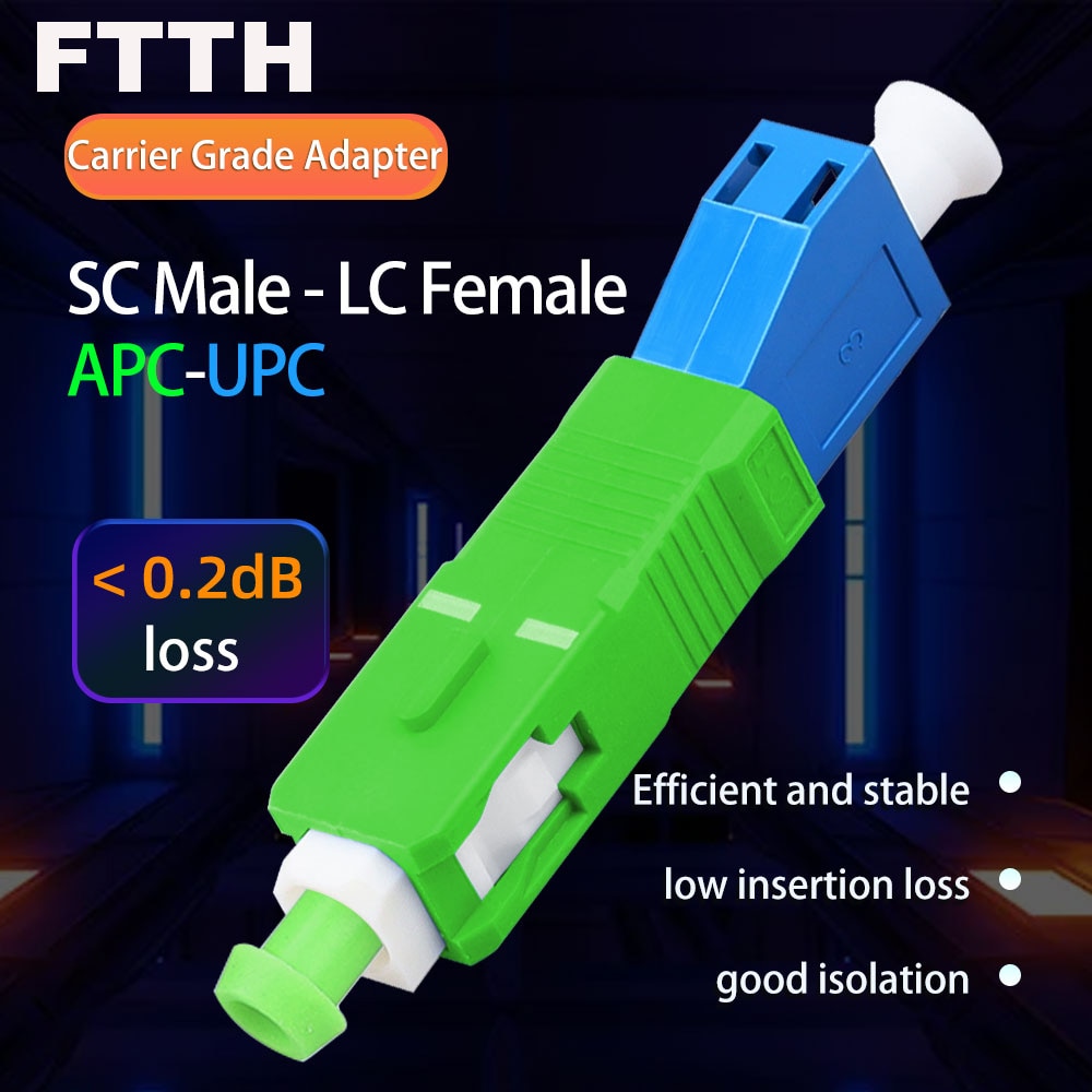 FASO 5PCS SM SC/UPC to LC/UPC Adapters 9/125 Hybrid Adapter Male-Female Carrier Grade Adapter Single Mode Fiber Optic Adapter