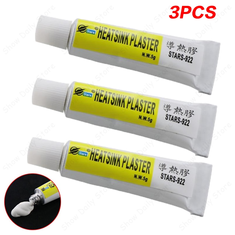 3PCS Thermal Paste Grease Conductive Glue Heatsink Plaster Adhesive Glue Chip VGA RAM LED Cooler Radiator Cooling Good Viscosity