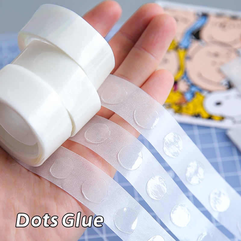 1roll Traceless Dots Glue Tape Removable 100pcs Transparent Double Sided Adhesive for Album Diary School Household A7161