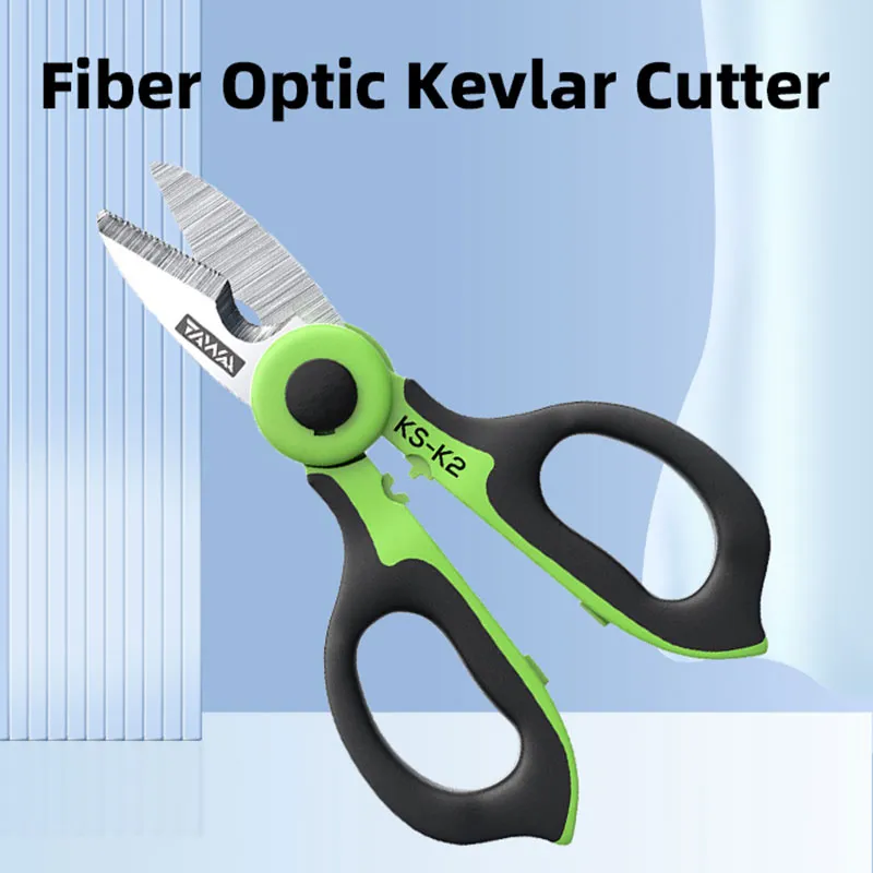 Fiber Optic Kevlar Cutter Armid Scissors KS-K2 Serrated Blade Fit For Ethernet /Electric Cable FTTH Tool