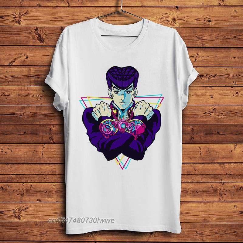 Jojo Bizarre Adventure Higashikata Josuke Funny Anime Tshirt Men Holiday Casual Short T Shirt Unisex Streetwear Tee