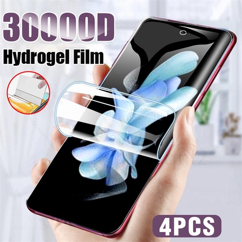 4PCS 30000D Curved Soft Hydrogel Film For Samsung Galaxy Z Flip4 Flip 4 Screen Protector Not Glass Samung Sumsung Zflip 4 Zflip4