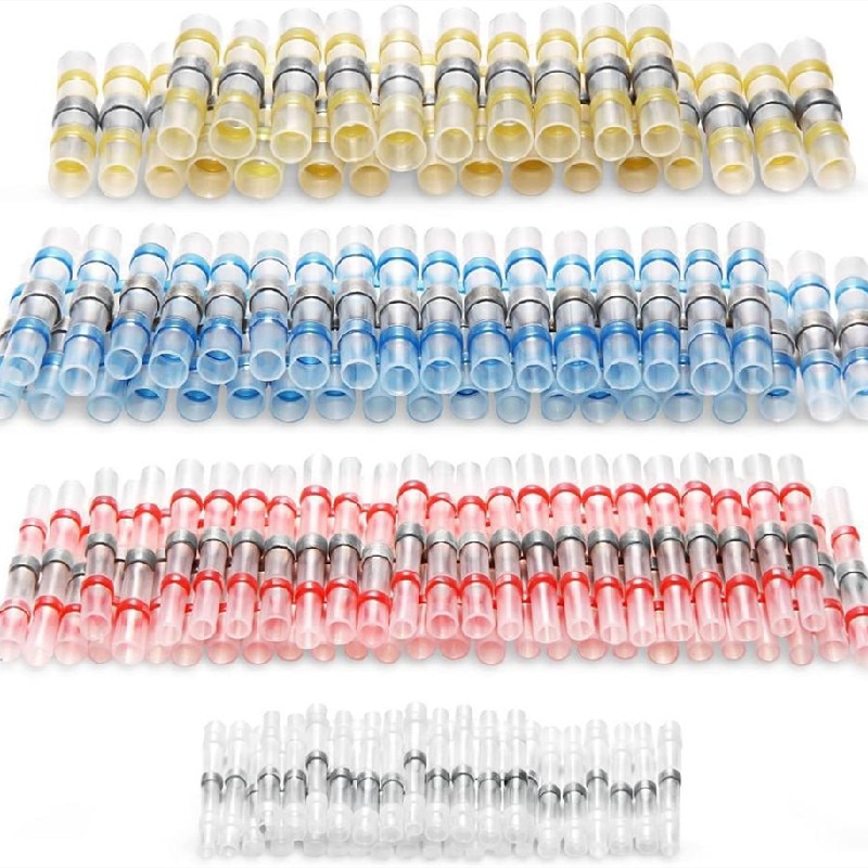 50Pcs Seal Heat Connector Shrink Butt Connectors Lug Terminals Electrical Wire Car Insulated Terminal Waterproof