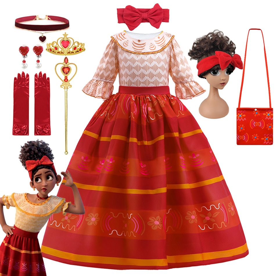 2022 Encanto Dolores Girls Party Charm Dress Up Madrigal Costume Kids Halloween Cosplay Fancy Vestidos