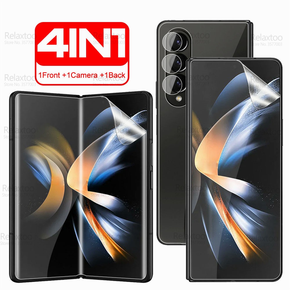 4in1 Camera Glass Back Front Soft Film For Samsung Galaxy Z Fold 4 Hydrogel Film For SamsungZ Fold4 ZFold4 5G Screen Protectors