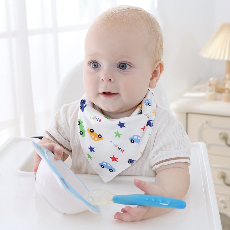 Baby Bib Saliva Towel Children's Triangle Scarf Baby Products Cartoon Printing Bib Soft Absorbent Boys Girl Feeding Apron