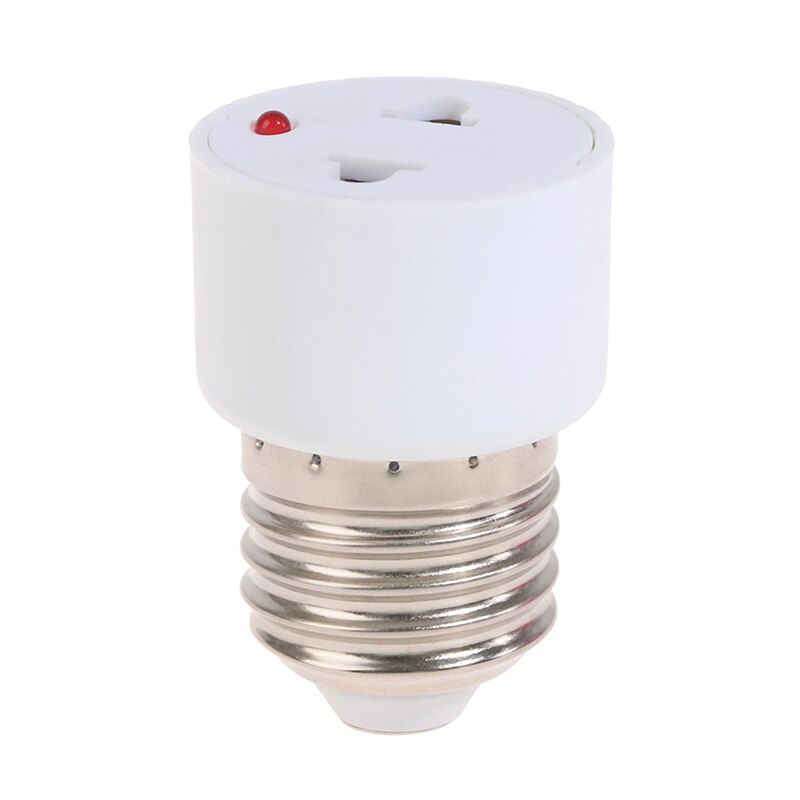 1pc Outlet 220V E27 ABS White Connector Accessories US/EU Plug Screw Bulb Base Adapter E27 To Socket Lamp Holder Converter