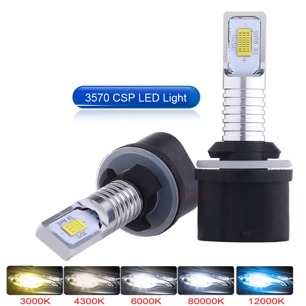 2Pcs H27 Led 880 Led Bulb H27W1 2000LM 6500K White 3000K Car Fog Light Front Head Driving Running Lamp Auto 12V H27W/1 H27W