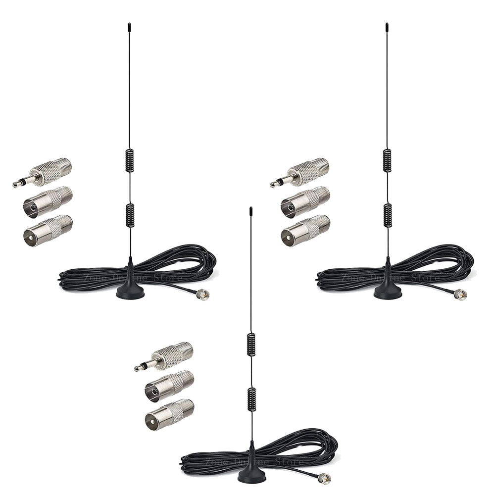3pcs FM Antenna Magnetic Base FM Radio Antenna For Indoor Digital HD FM Bluetooth AV Audio Vedio Home Stereo Theater Receiver