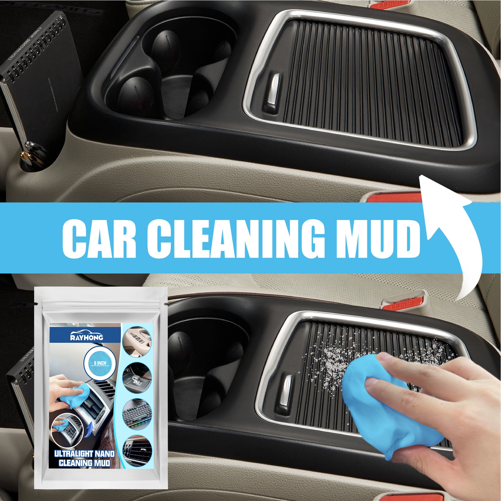 Car Cleaning Gel Reusable Keyboard Cleaner Gel Auto Air Vent Interior Detail Removal Putty Cleaning Keyboard Cleaner