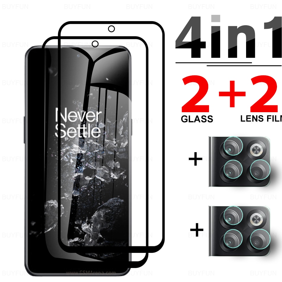 4in1 Black Edge Tempered Glass+Lens Protective Film For Oneplus 10T 5g Camera Lens Screen Protector For One Plus 10 T Oneplus10t