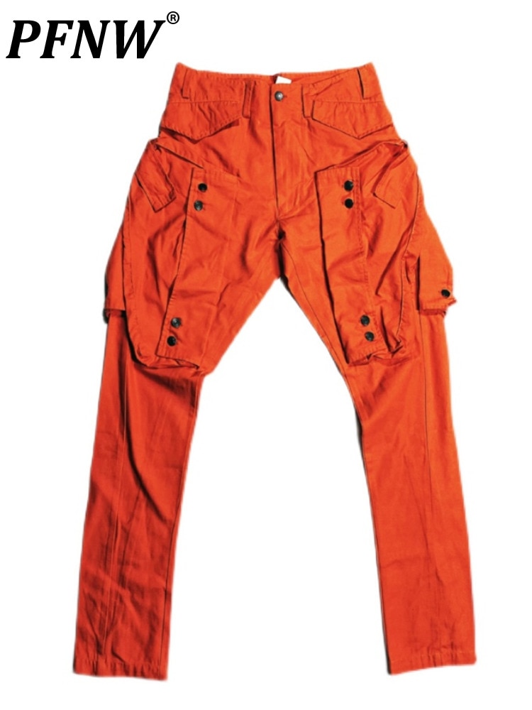 PFNW Darkwear Retro Techwear Niche Design Style Three-dimensional Pocket Cargo Pants Spring Summer Overalls For Men 12A5051