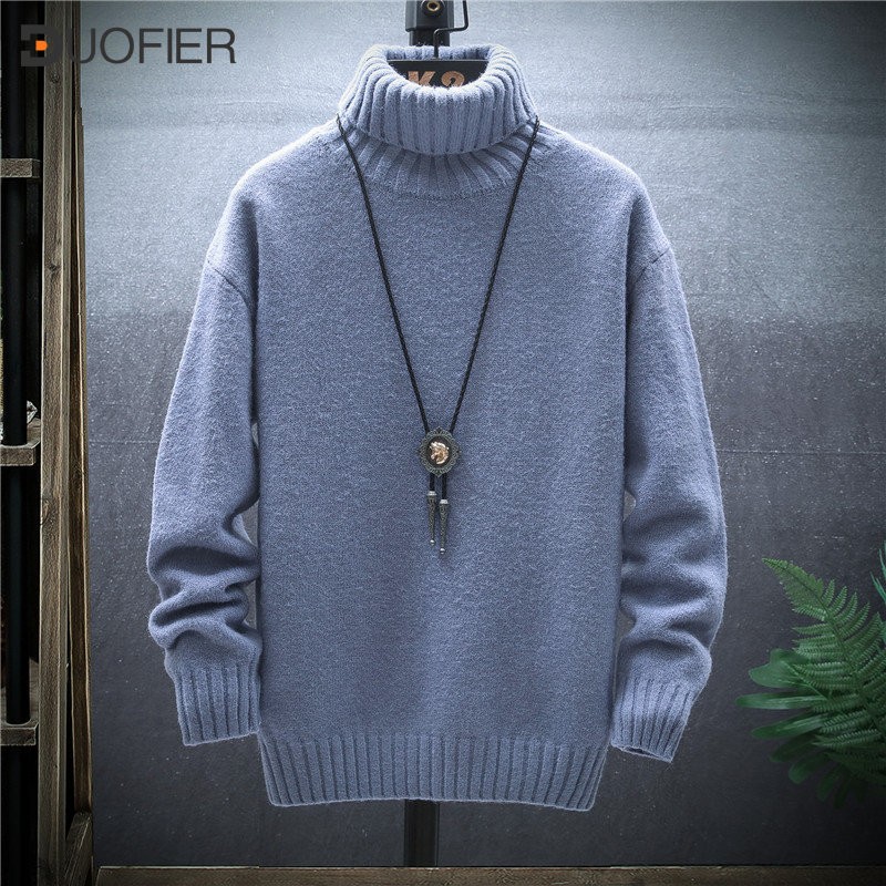 Winter Men's Turtleneck Cashmere Sweater Trend Plush Thickening Bottoming Sweater Solid Color Casual Fashion Male Warm Pull