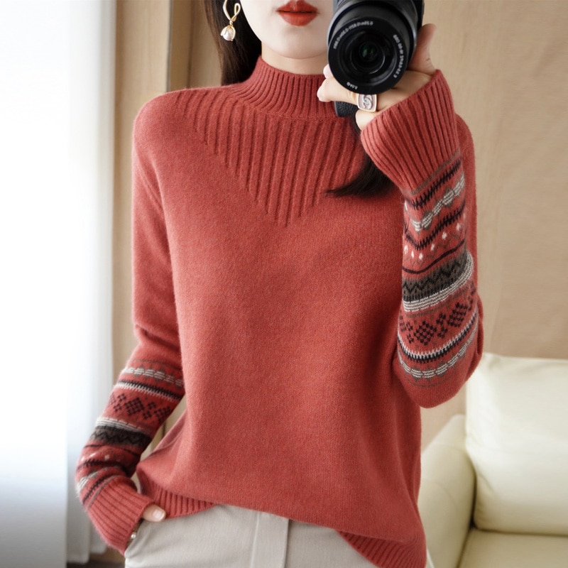 Autumn and winter sweater turtleneck cashmere sweater women's pullover 2022 Korean style fashion women's cashmere swea