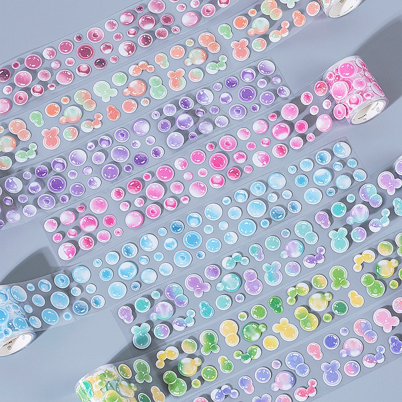 MOHAMM 1 Roll Fantasy Shiny Bubble Dot Tape for Photo Album Crafts Greeting Cards Diary Scrapbooking Decoration