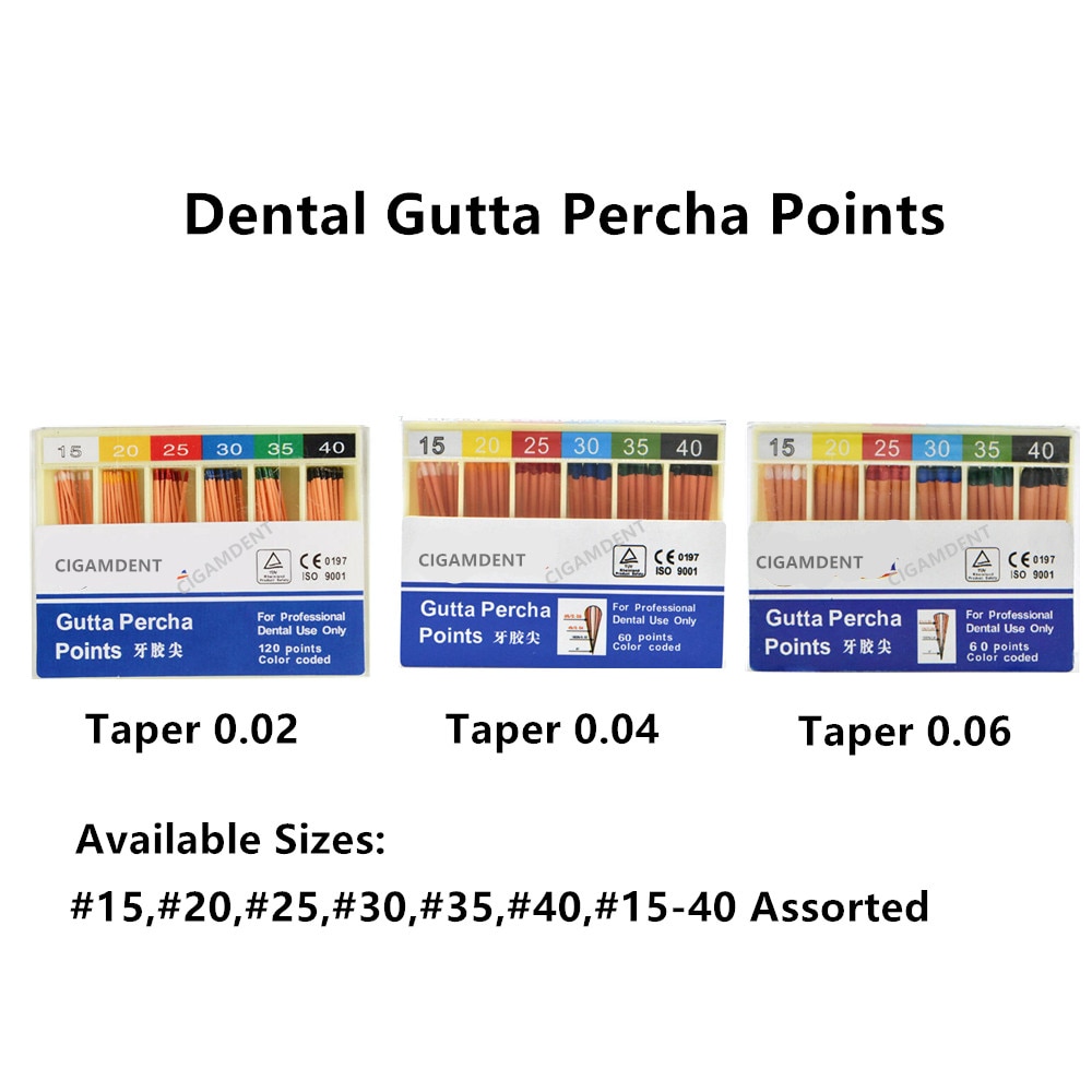 5Box Dental Absorbent Paper Gutta Percha Root Canal Cotton Fiber Tip Endodontic Material Taper 02/04/06 #15 #20 #25 #30 #35 #40