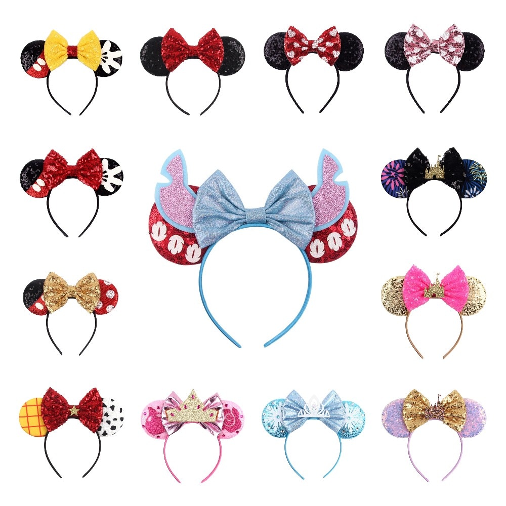 Children Headban Girls Mouse Ear Sequins Hair Accessories Baby Kids Christmas Princess Hair Band Hairbows for Girls