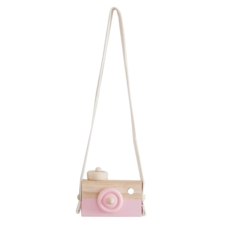Q1FE Pine Wooden Camera Mini Play Wooden Camera Toy Handmade Cute Wooden Camera Decor