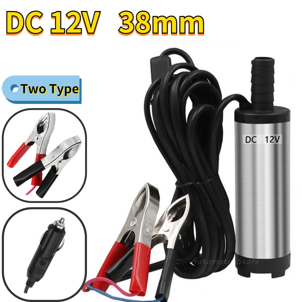 DC 12V Water Oil Diesel Fuel Transfer Pump Submersible Pumps Car Camping Fishing Submersible Switch Stainless Steel
