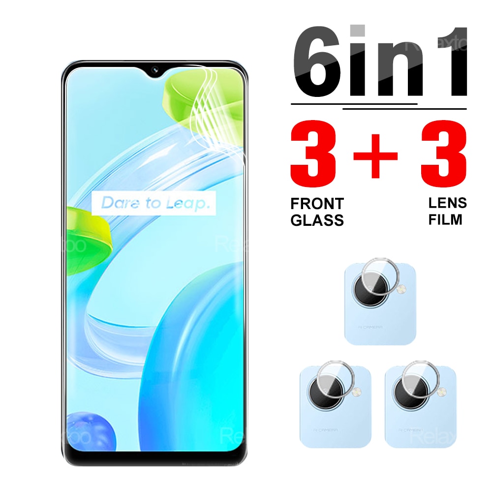 6in1 Hydrogel Film Screen Protector For Oppo Realme C30 C31 C25 C25s C21 C21y C25y C35 Lens Camera HD Protective Not Glass Film