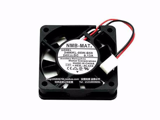 NMB-MAT 2406KL-05W-B59 LQ1 DC 24V 0.13A 60x60x15mm 3-Wire Server Cooling Fan