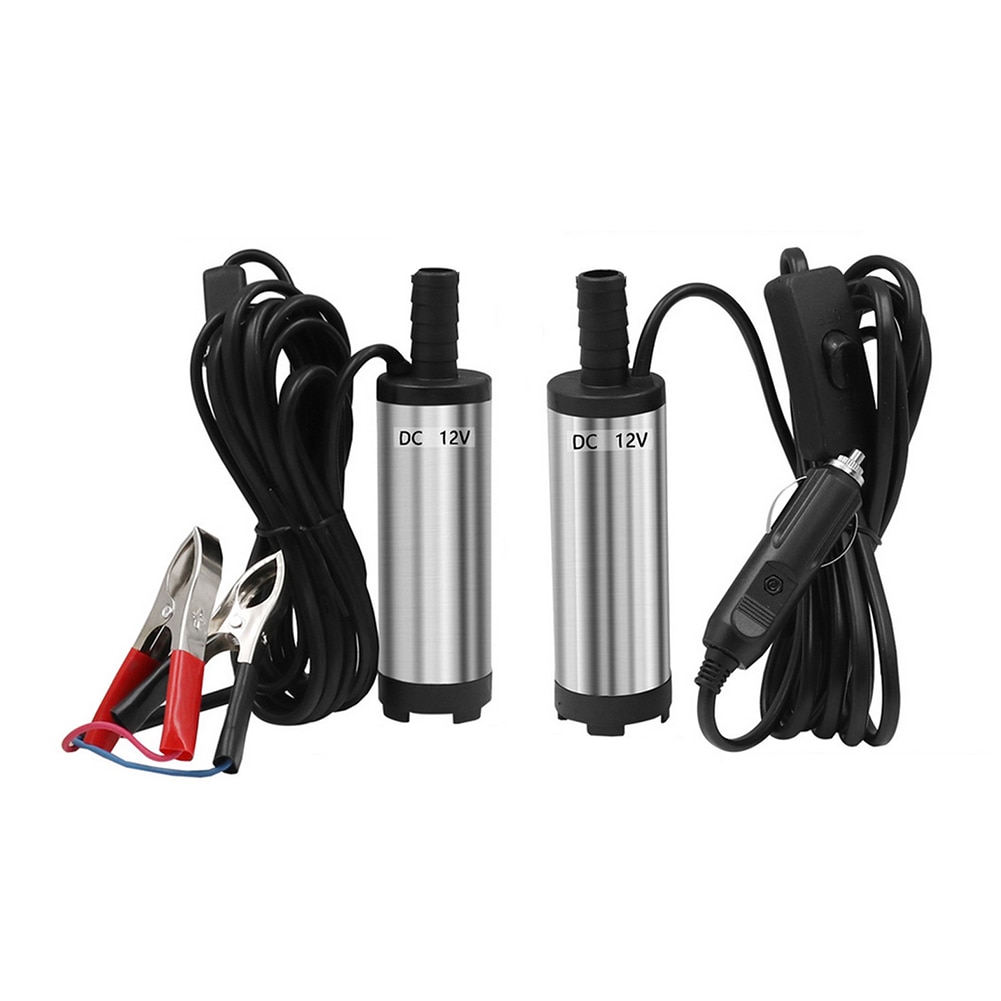 Portable Kerosene Motor Oil Transfer Pump 12L/min DC12V with Switch Stainless Steel Small Submersible Fuel Oil Pump Car Tool