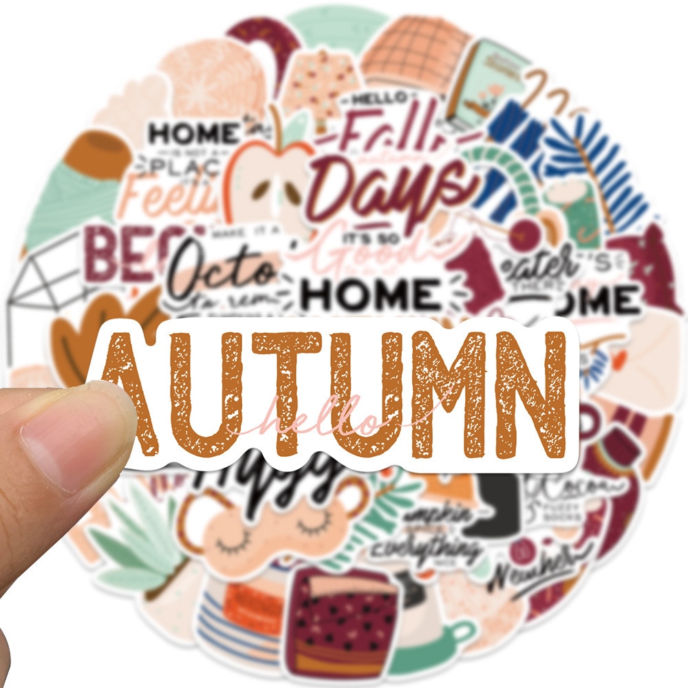 10/50PCS Autumn and Summer Waterproof Decal Sticker To Laptop Motorcycle Luggage Phone Snowboard