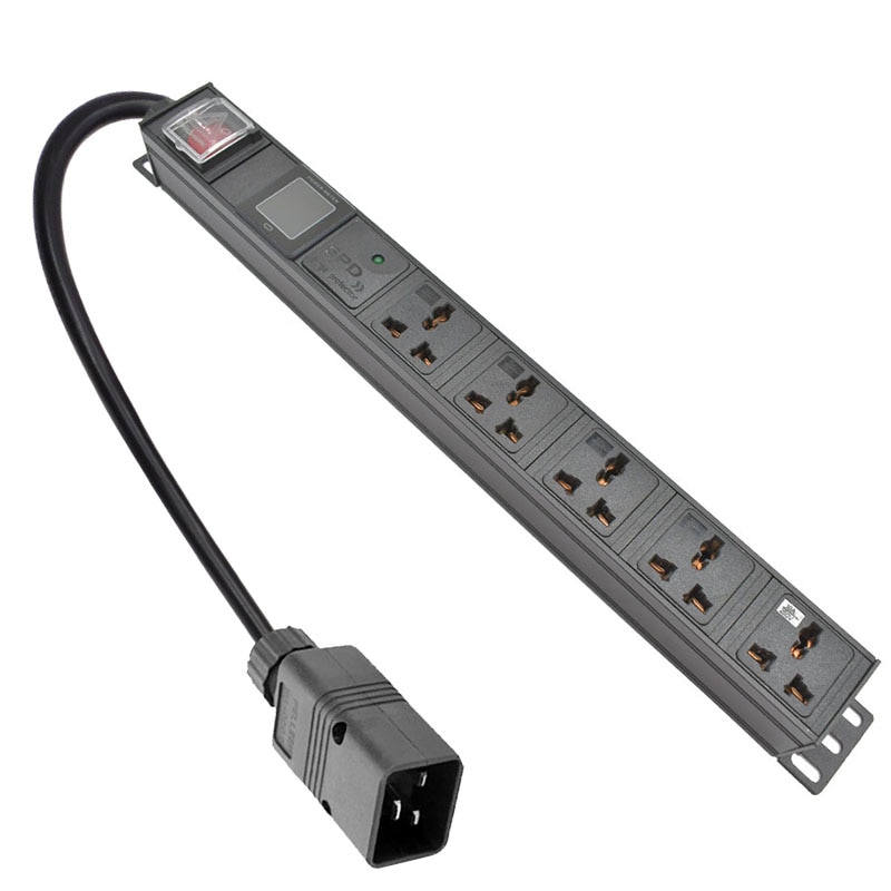 3500W Network Cabinet Rack PDU Power Strip Aluminum alloy socket 5 Unit Universal Adapter output Lightning protection
