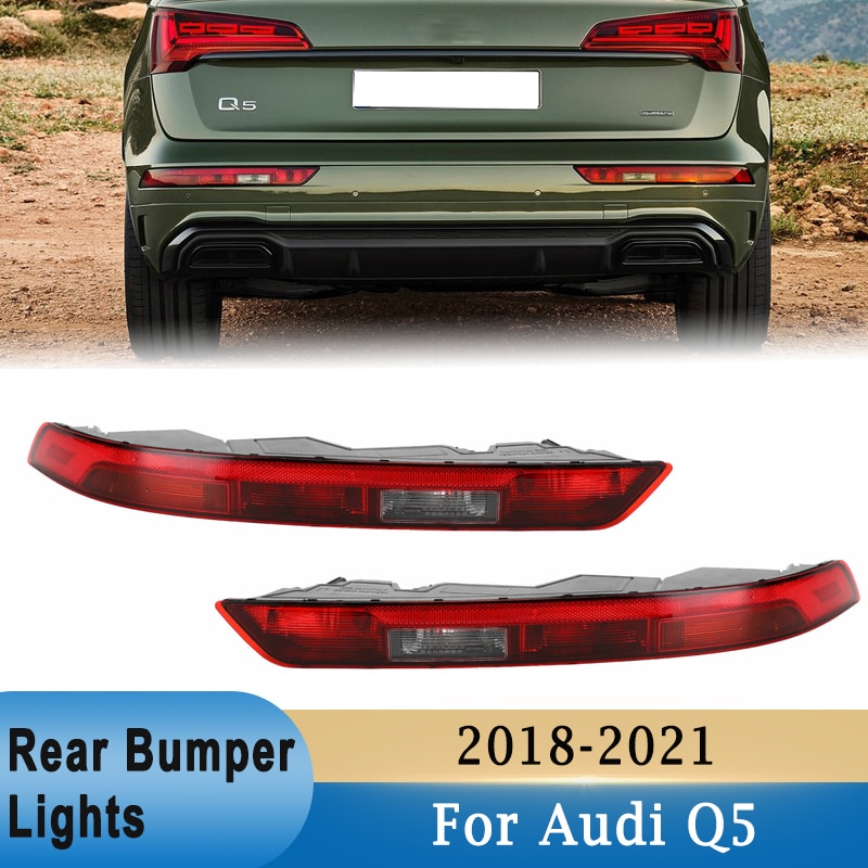 Car Rear Bumper Tail Light Turn Signal Brake Light with LED Bulb for Audi Q5 2018-2021 Rear Signal Lamp 80A945069A 80A945070A