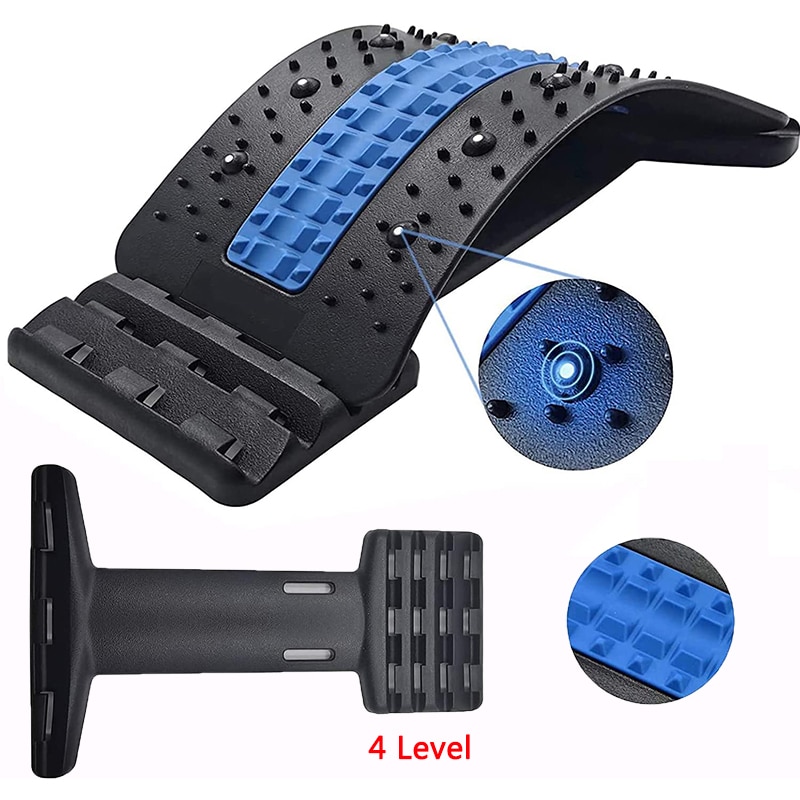 4 Level Back Stretcher Massager Back Neck Muscle Relax Lumbar Back Massager Magnetic Therapy Spine Cracker Board Pain Relif