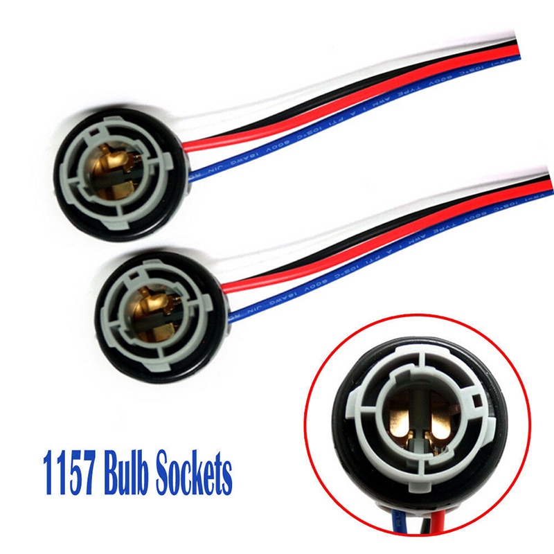 2Pcs 1157 Bulb Socket Automotive LED Brake Light 1157 Socket Wire Harness BAY15D Lamp Holder Adapter Base Connector