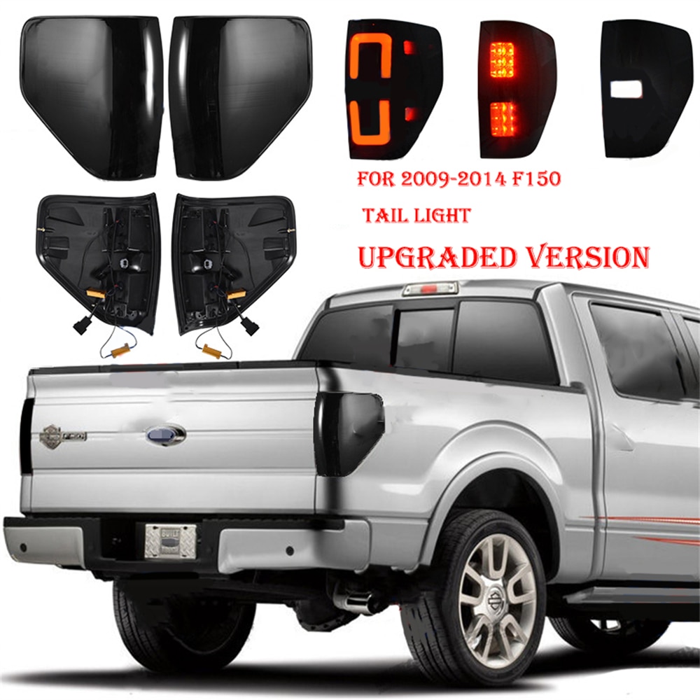 Smoke LED Tail Lights Upgraded version Parking Lamps For 2009-2014 Ford F150 Pickup