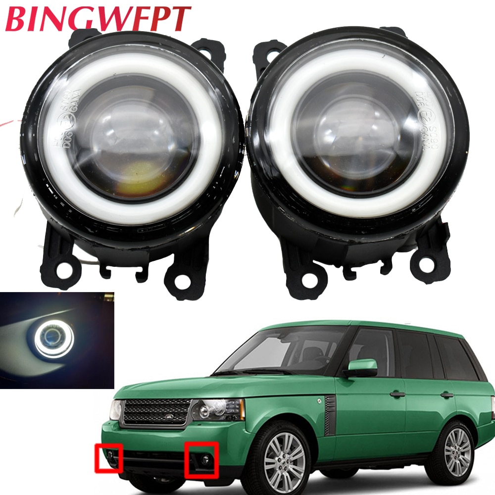 2 PCS Car Lens LED Fog Lights Angel Eye DRL Daytime Runinng Light Lamp For Land Rover Freelander Range Rover III L322 2011-2012