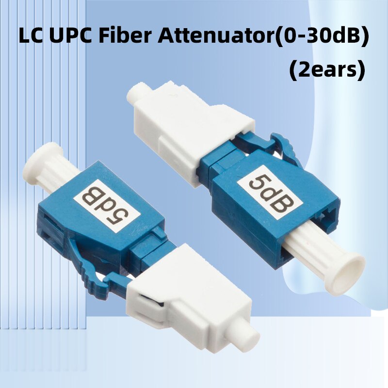 5PCS LC/UPC Fiber Attenuator(0-30dB) Option Optical Female to Male Adapter FTTH Fiber Coupler 1310/1550Wavelenght With 2 Ears