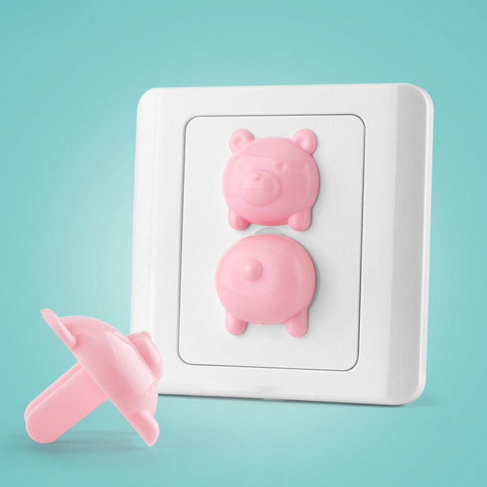 Dust-proof Pure Color Pig Print Safety Guard Outlet Covers for Home