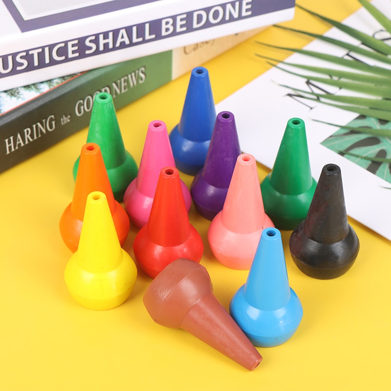 12pcs Non-toxic Children's Safety Color Crayon Baby 3D Finger Art Supplies Kindergarten Easy to Erase Educational Kid Stati