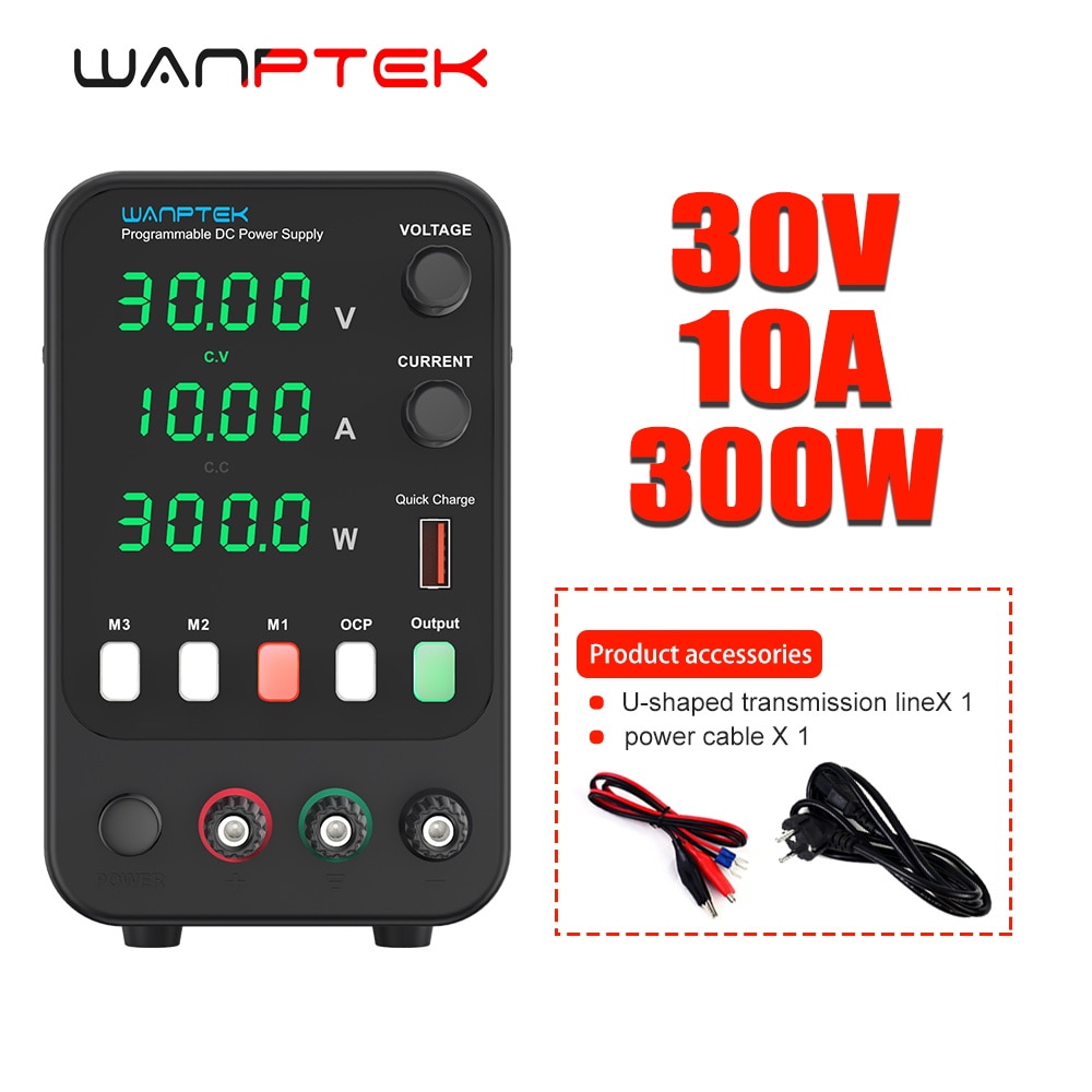 Wanptek Adjustable DC Power Supply 30V 10A 60V 5A Lab Bench Power Source Stabilized Power Supply Voltage Regulator Switch 220V