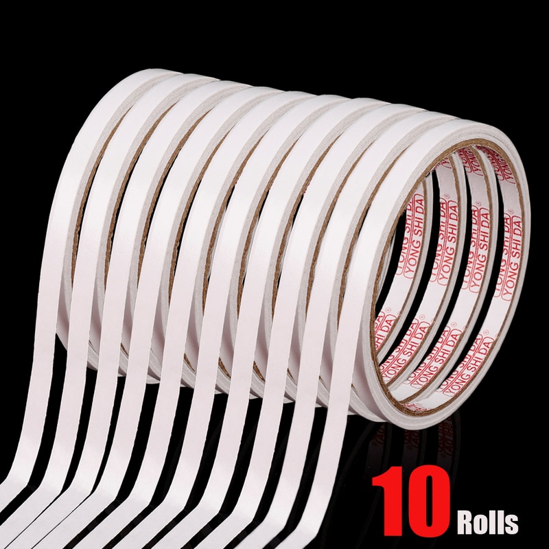 1/3/5/10 Rolls Strong Double-sided Tape Home Office Car Interior Stationery Supplies Ultra-thin Self-adhesive Strong Tape 8m
